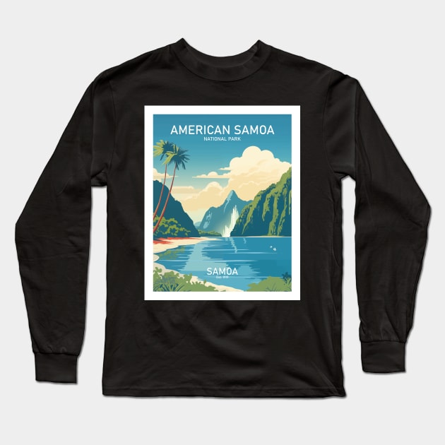 AMERICAN SAMOA NATIONAL PARK Art Long Sleeve T-Shirt by MarkedArtPrints